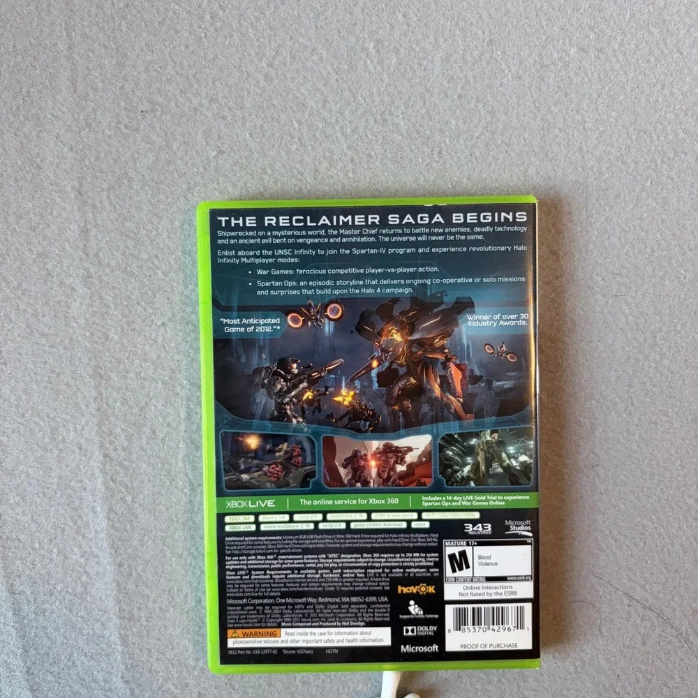 Halo 4 Microsoft Xbox 360 Video Game 2-Disc Set 343 Industries 2012 NTSC